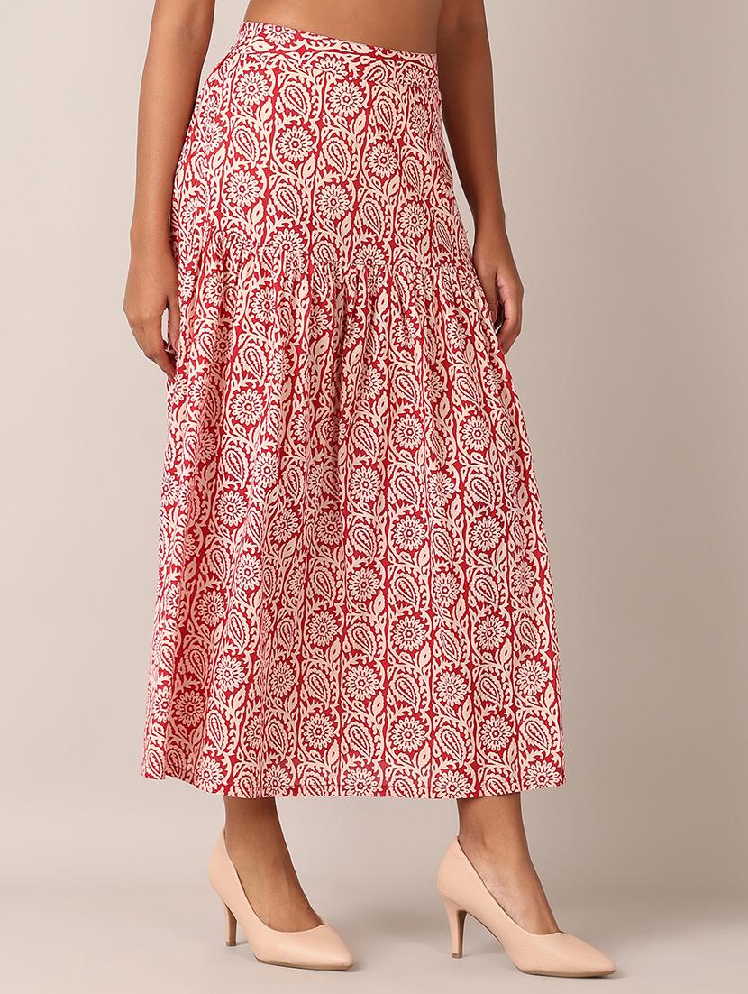 women printed high rise a-line skirt - 21556120 -  Standard Image - 1