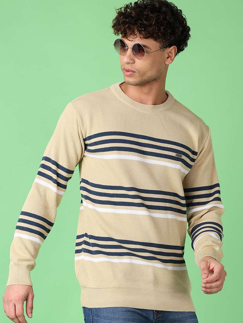 men long sleeves striped pullover - 21556196 -  Standard Image - 1