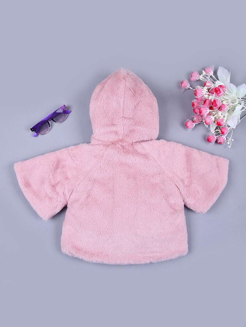 girls solid fur long sleeve jacket - 21556212 -  Standard Image - 1