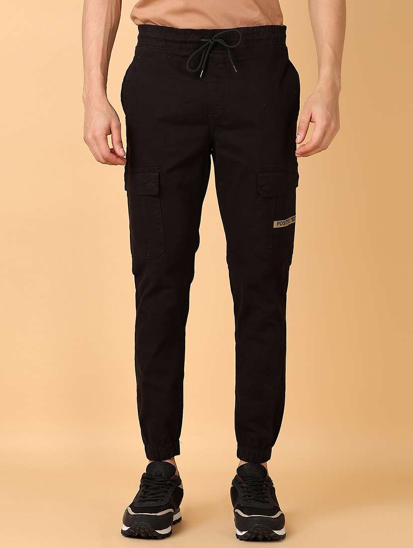 men mid rise solid cargo