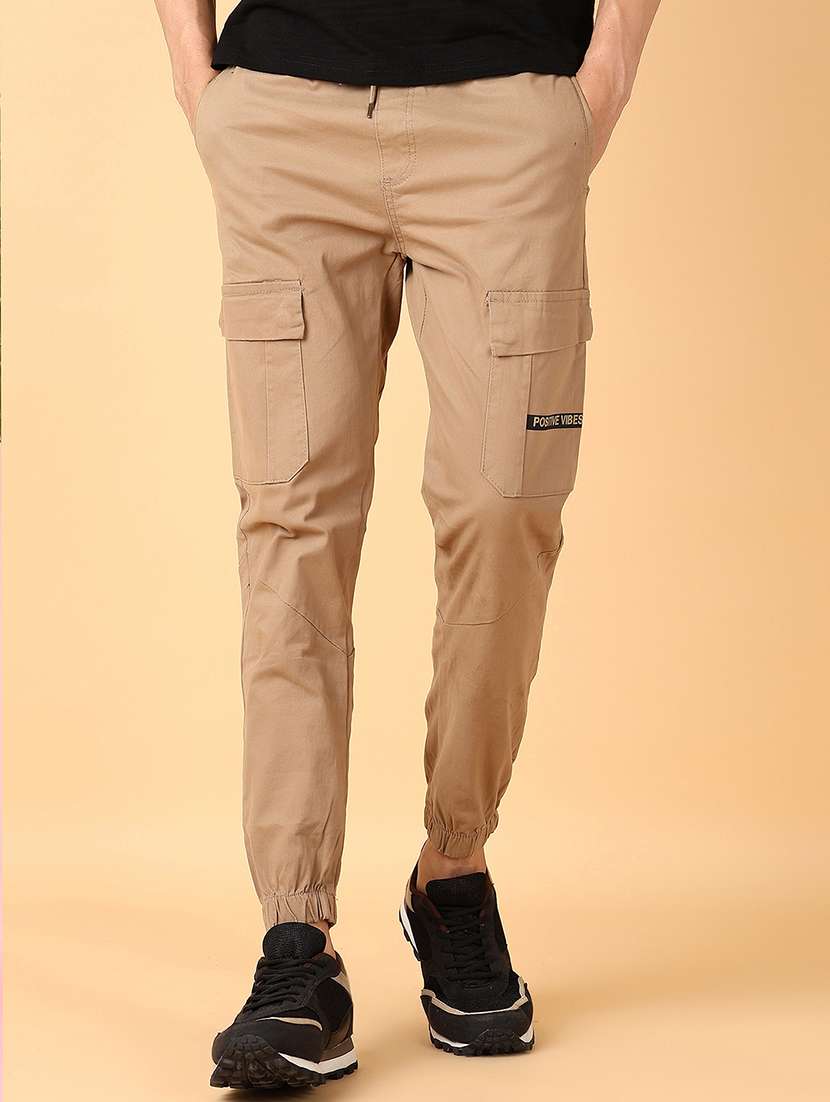 men mid rise solid cargo - 21556289 -  Standard Image - 1
