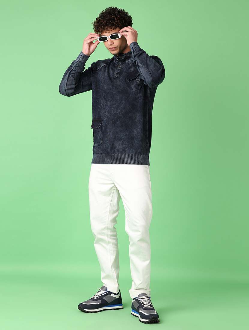 men printed long sleeve regular fit pullover - 21556332 -  Standard Image - 4