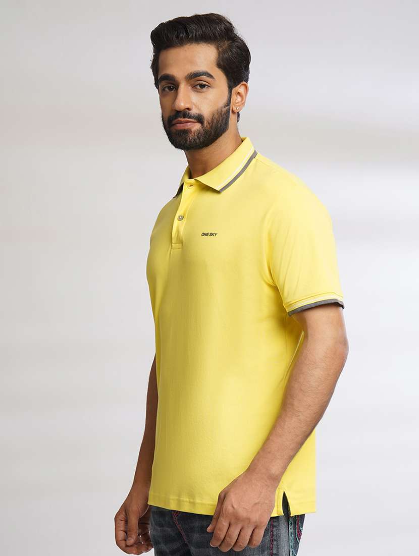 men solid polo neck t-shirt - 21556420 -  Standard Image - 1
