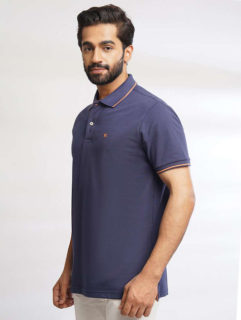 men solid polo neck t-shirt - 21556425 -  Standard Image - 1