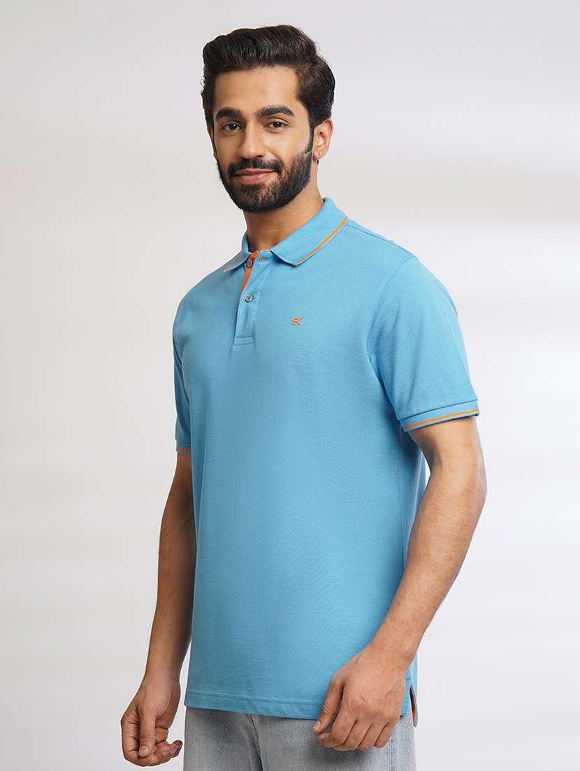 men solid polo neck t-shirt - 21556431 -  Standard Image - 1