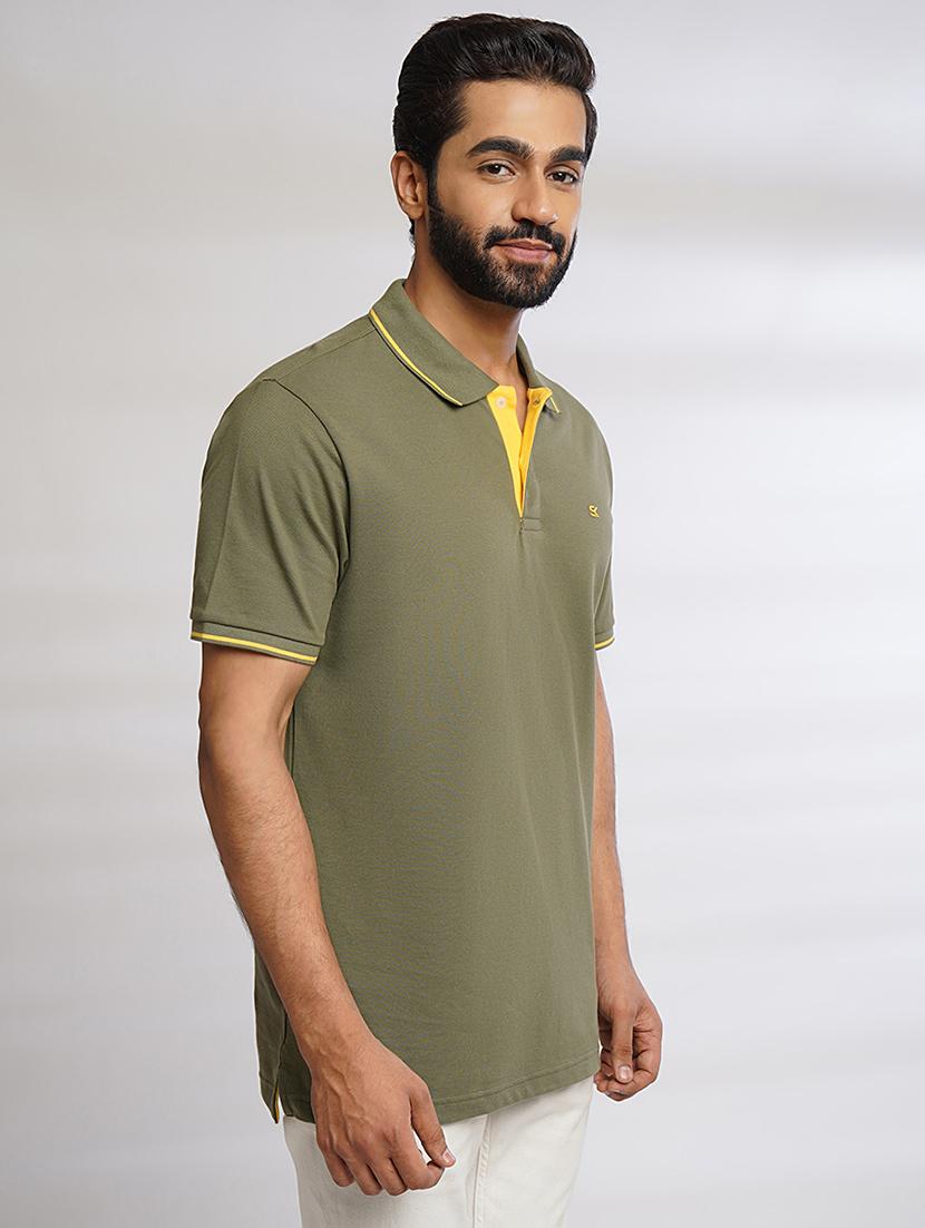 men solid polo neck t-shirt - 21556433 - Standard Image - 1