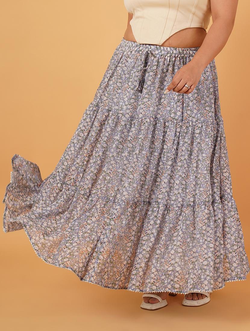 women floral printed tiered skirt - 21556510 - Zoom Image - 0