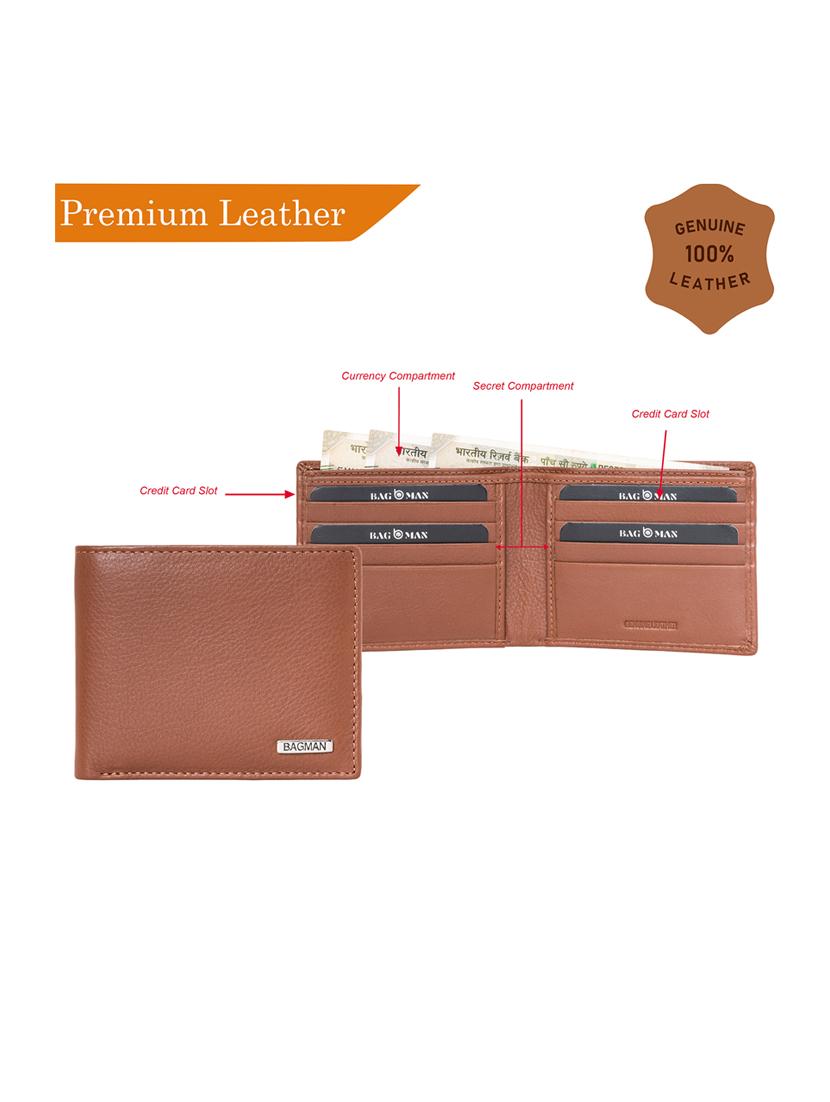 tan genuine leather wallet - 21556652 - Standard Image - 1