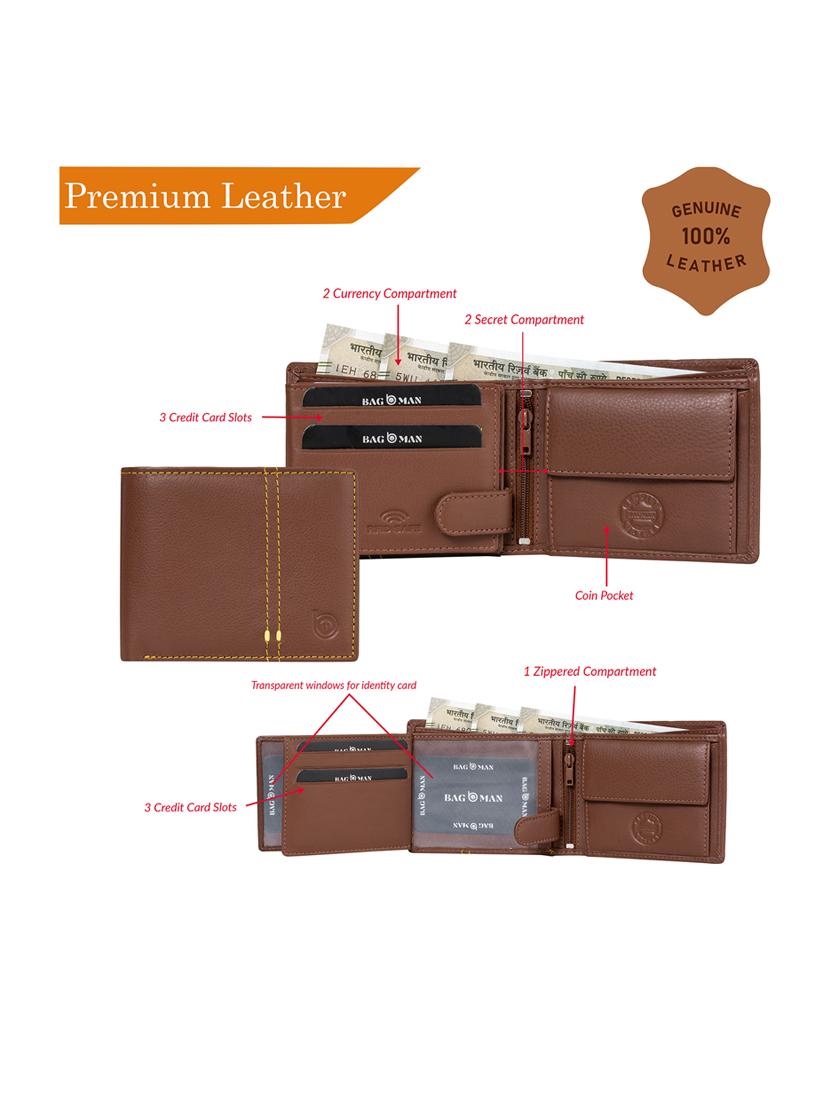 tan genuine leather wallet - 21556654 - Standard Image - 4