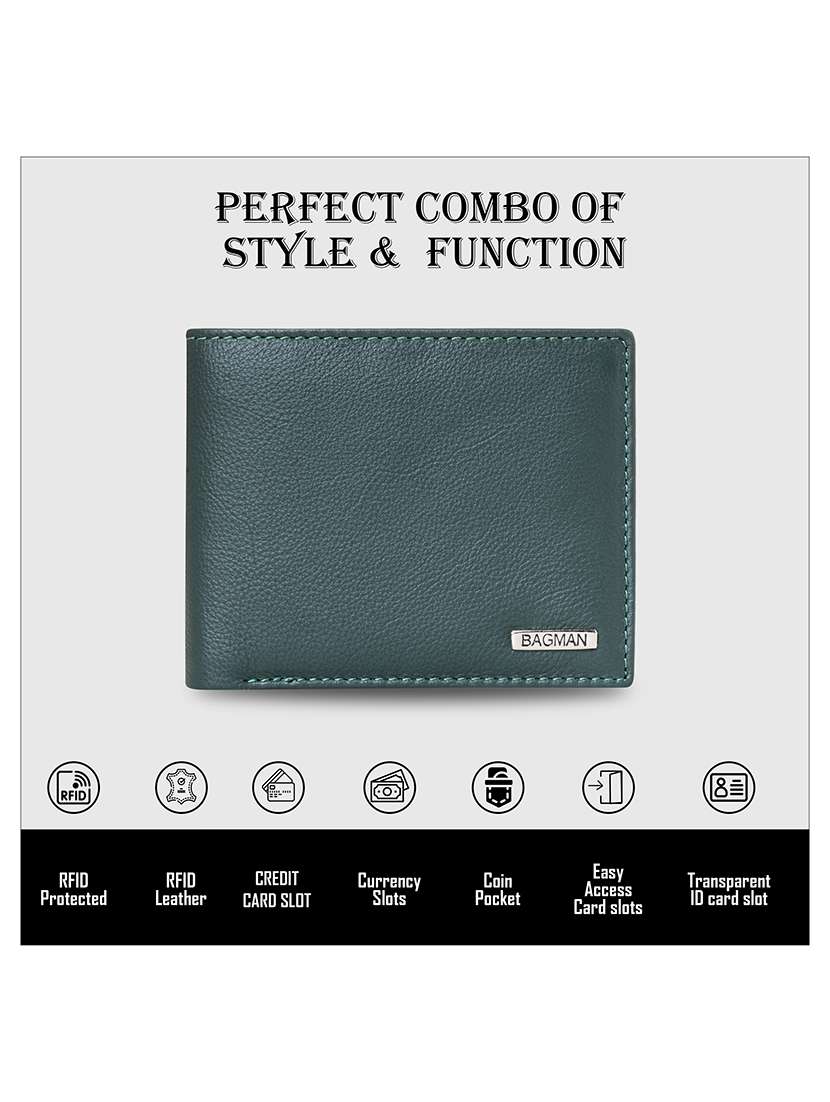 green genuine leather wallet - 21556659 - Standard Image - 1