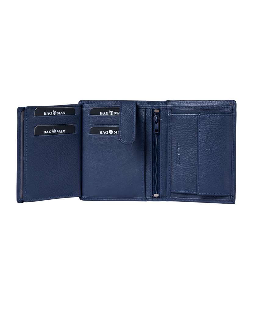 blue genuine leather wallet - 21556705 -  Standard Image - 1