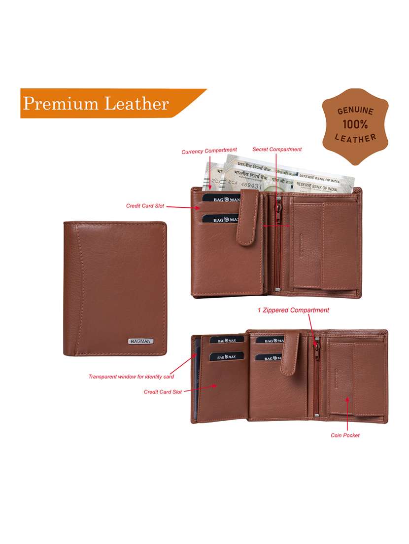tan genuine leather wallet - 21556712 -  Standard Image - 1