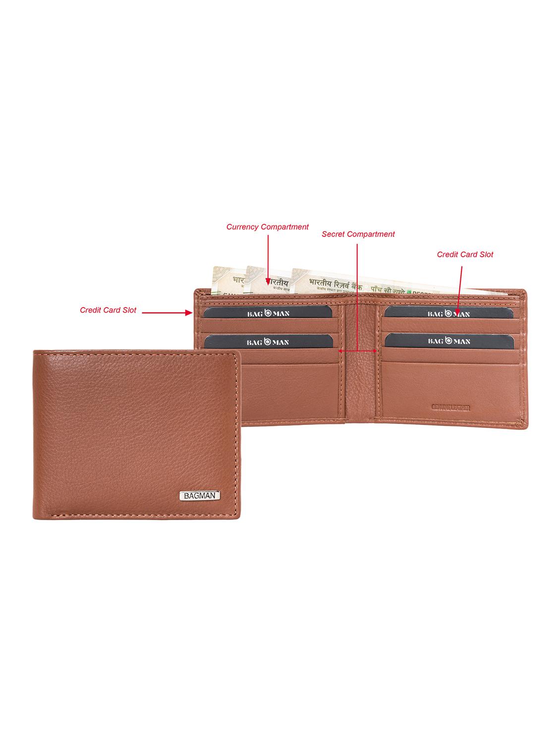 tan genuine leather wallet - 21556715 - Standard Image - 1