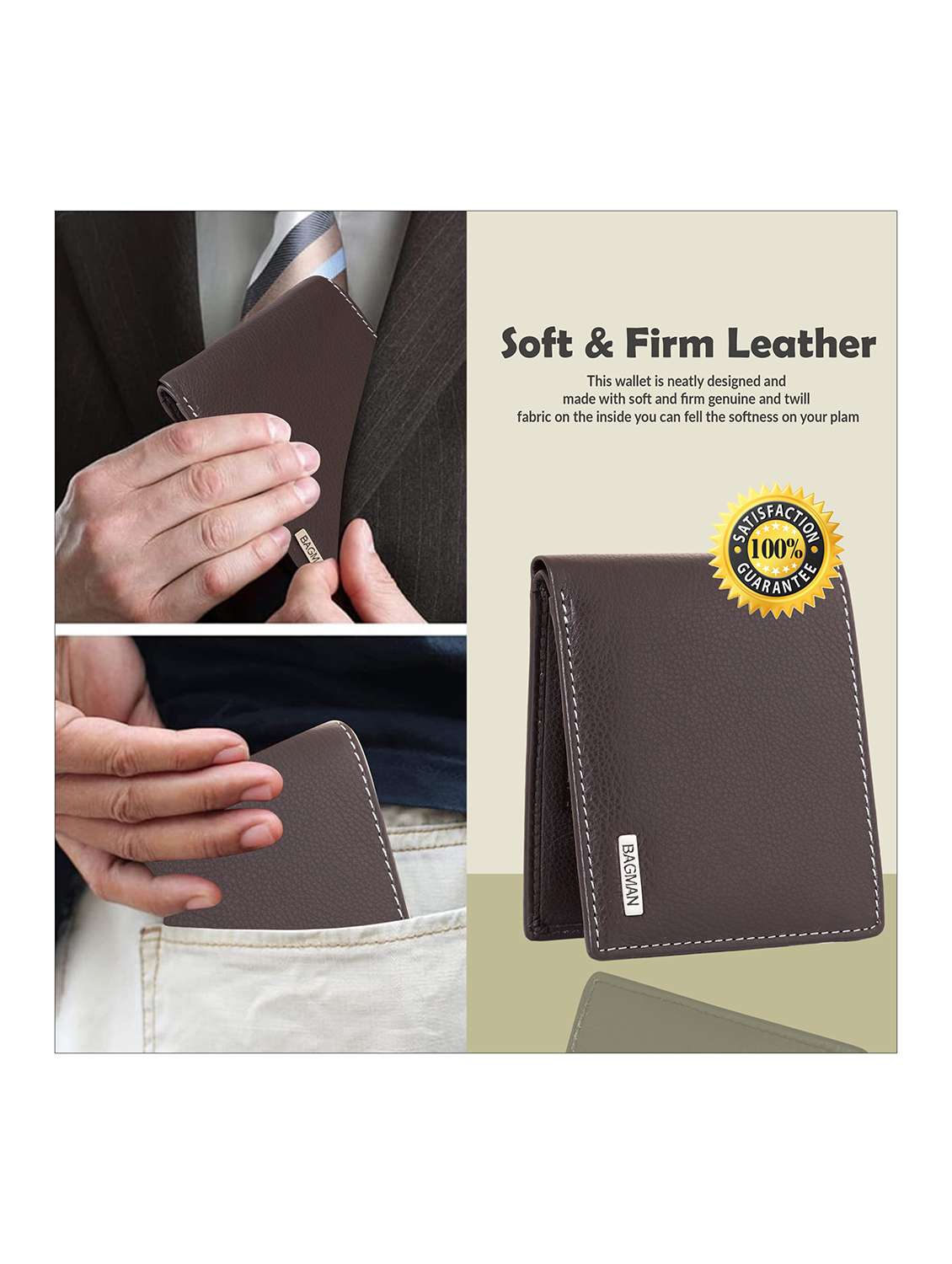 brown genuine leather wallet - 21556724 - Standard Image - 4