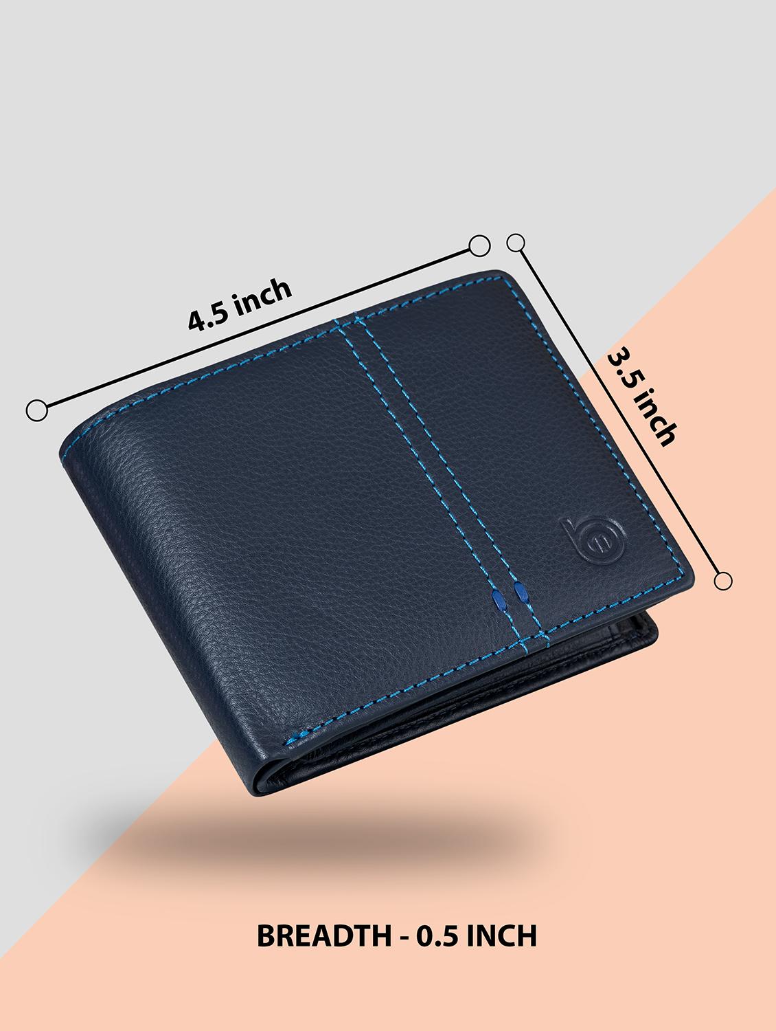 blue genuine leather wallet - 21556740 - Standard Image - 1