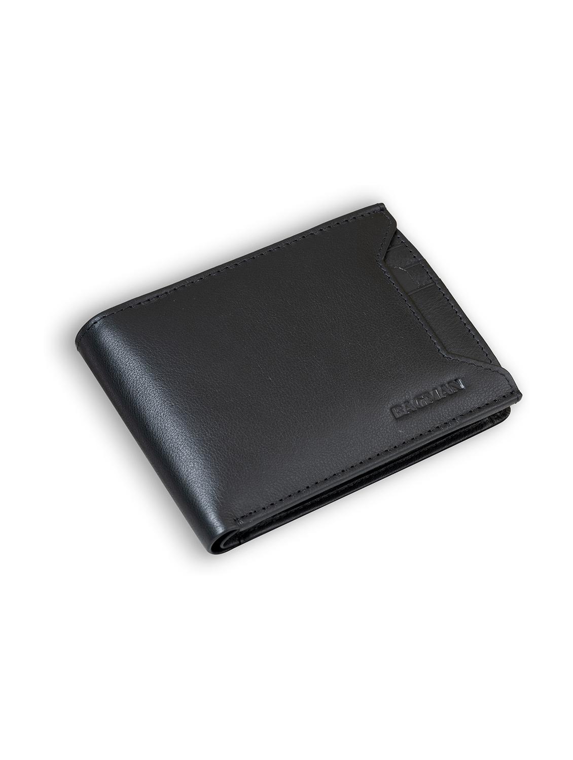 black genuine leather wallet