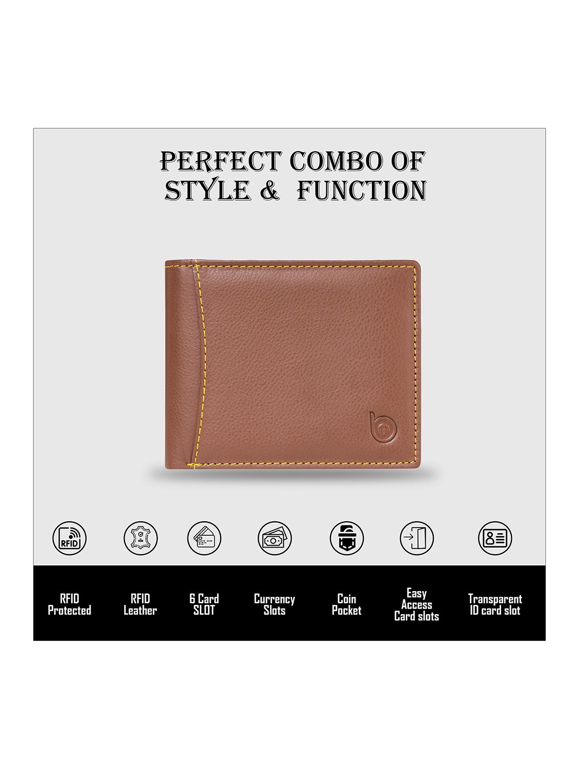 tan genuine leather wallet - 21556784 - Standard Image - 4