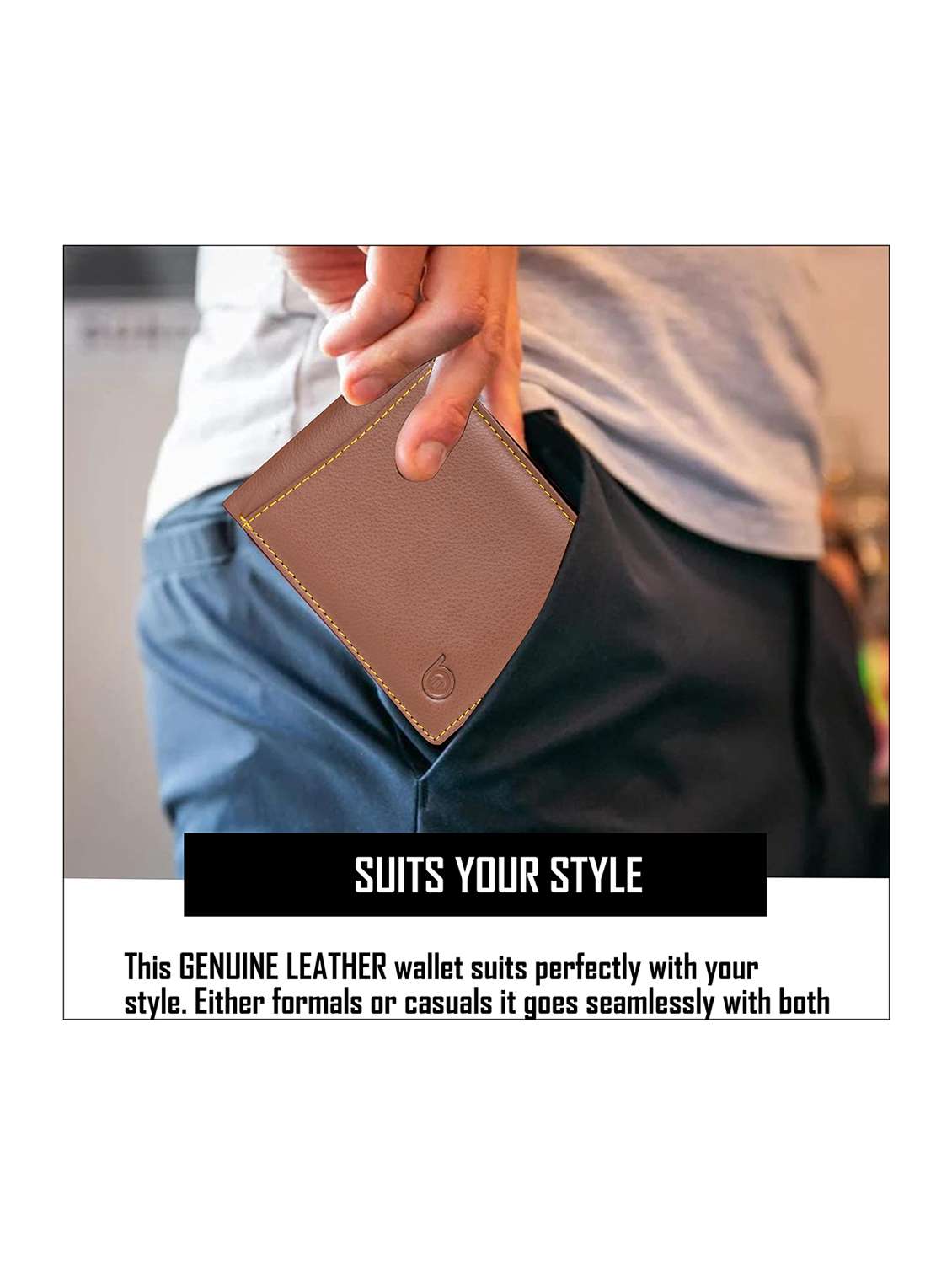 brown genuine leather wallet - 21556786 -  Standard Image - 4