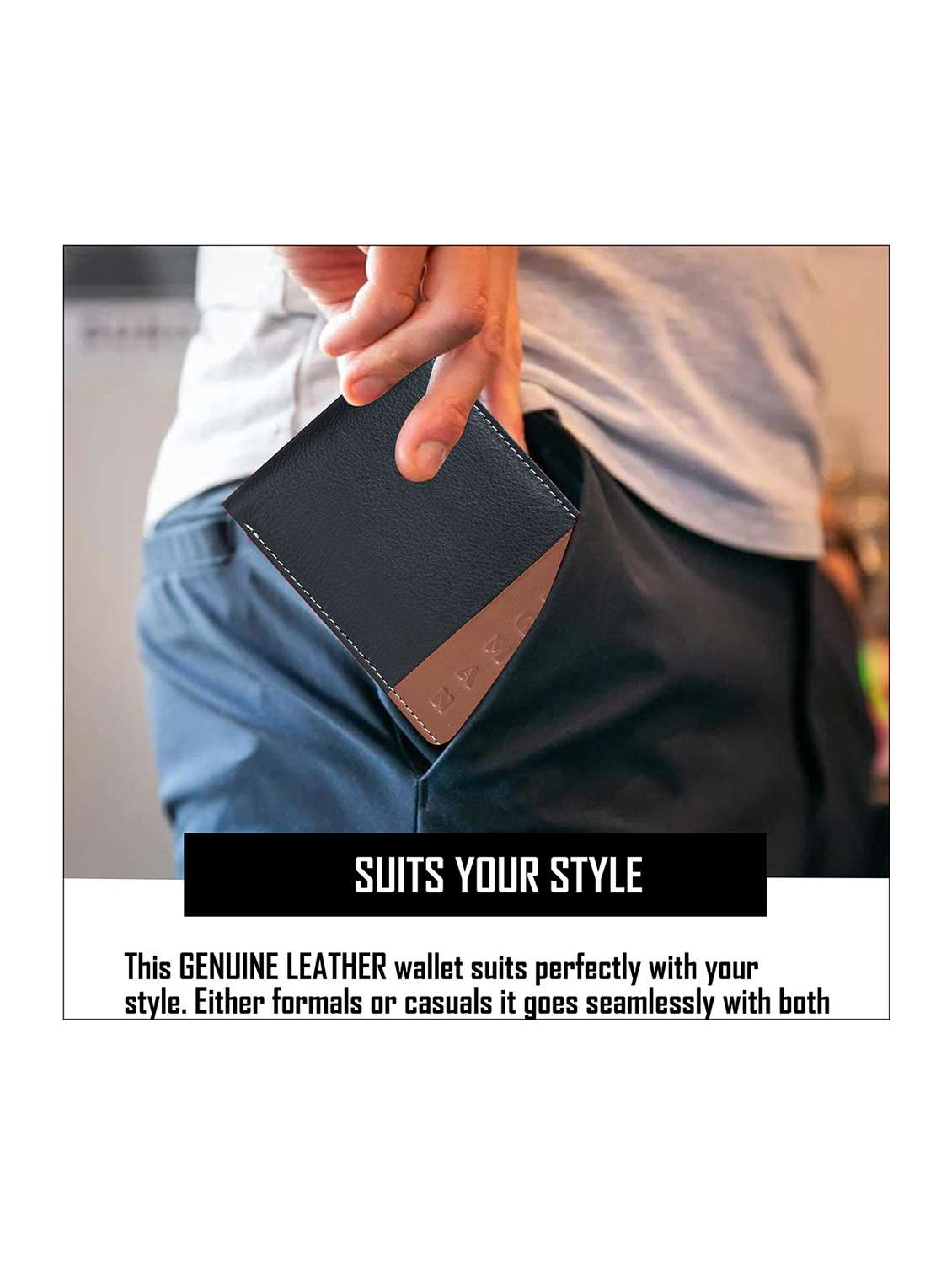 black genuine leather wallet - 21556796 -  Standard Image - 4