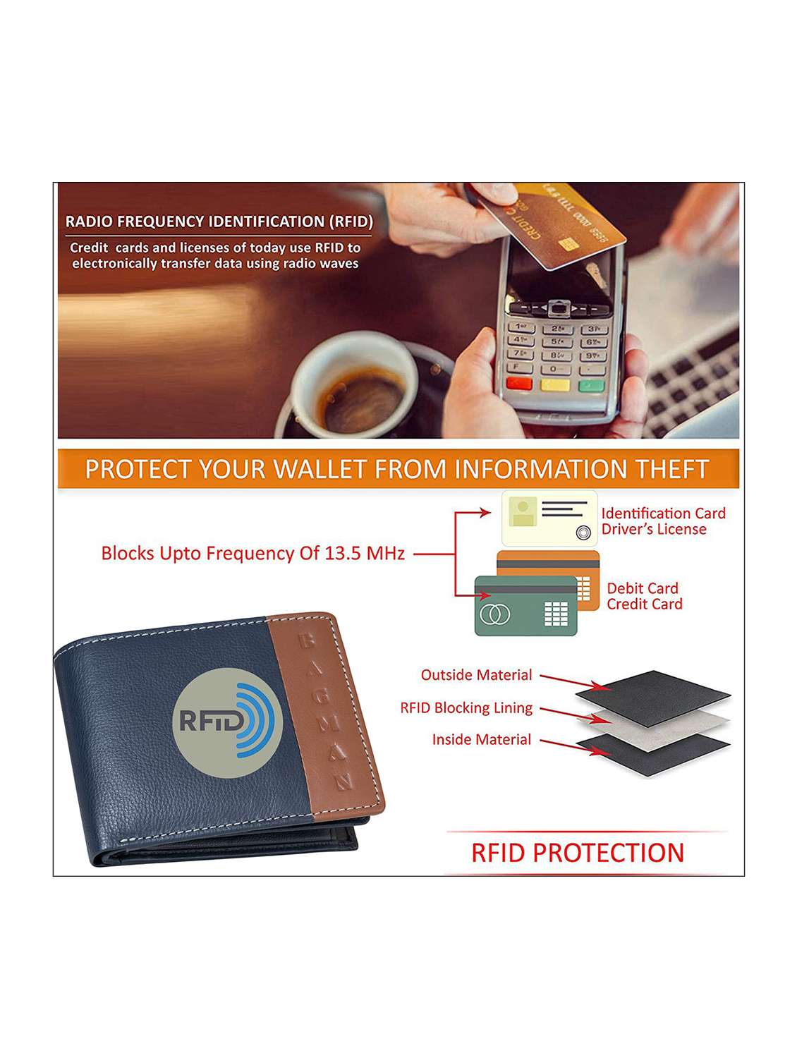 blue genuine leather wallet - 21556800 -  Standard Image - 4