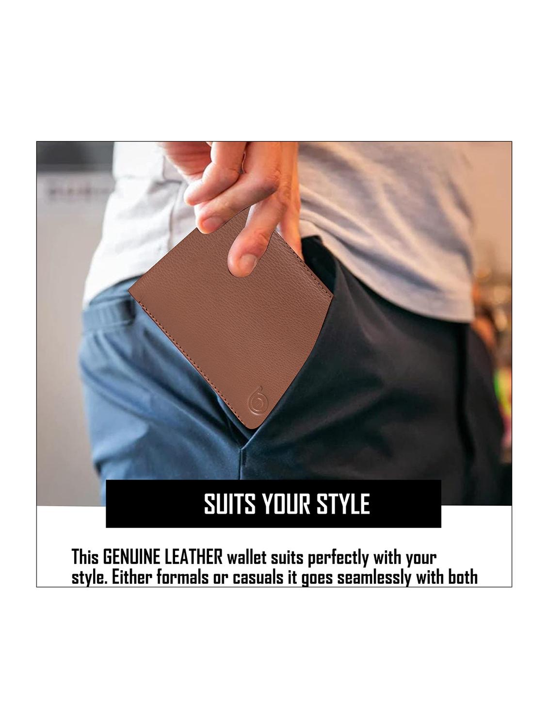 tan genuine leather wallet - 21556809 - Standard Image - 4