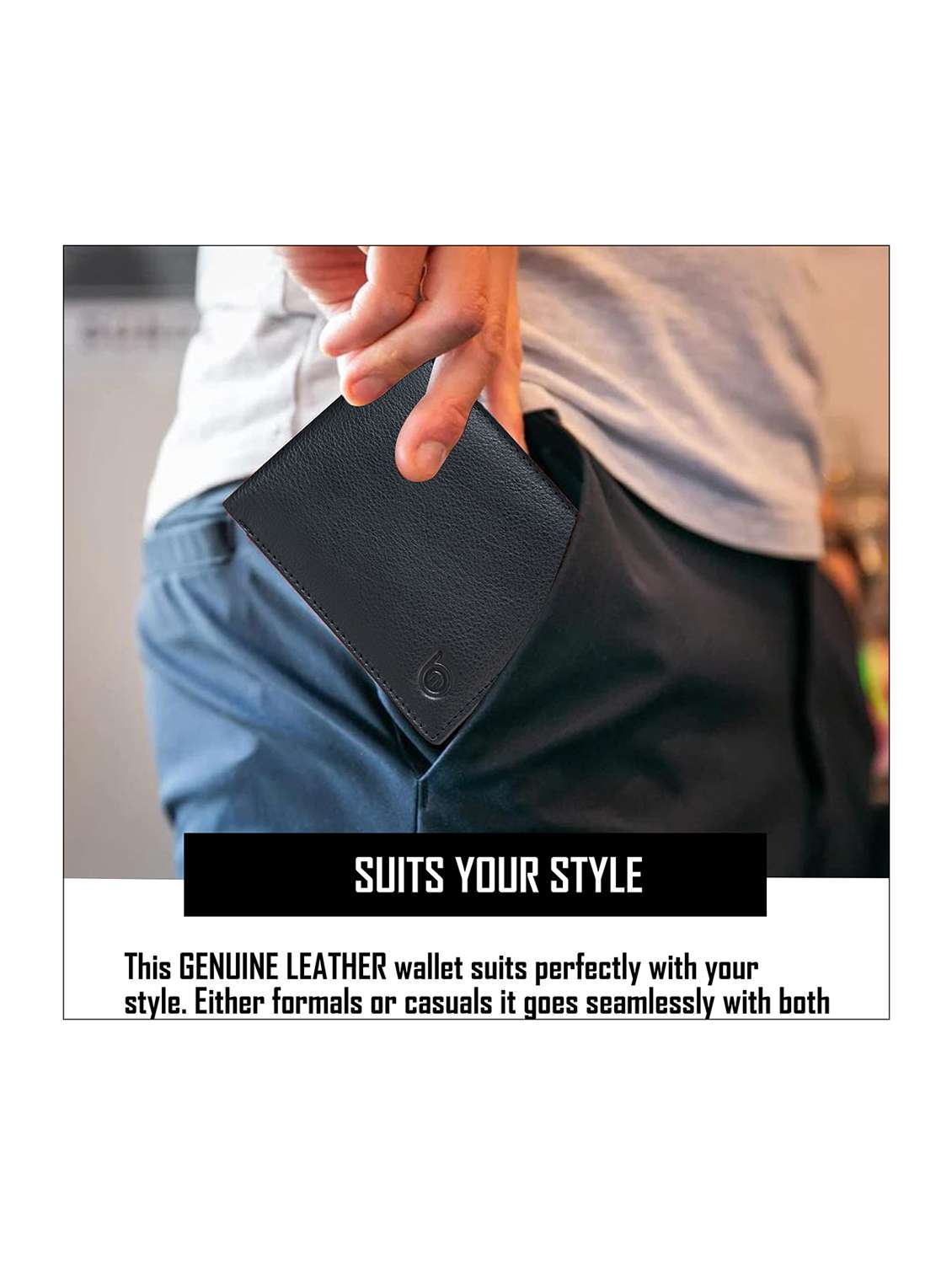 black genuine leather wallet - 21556810 -  Standard Image - 4