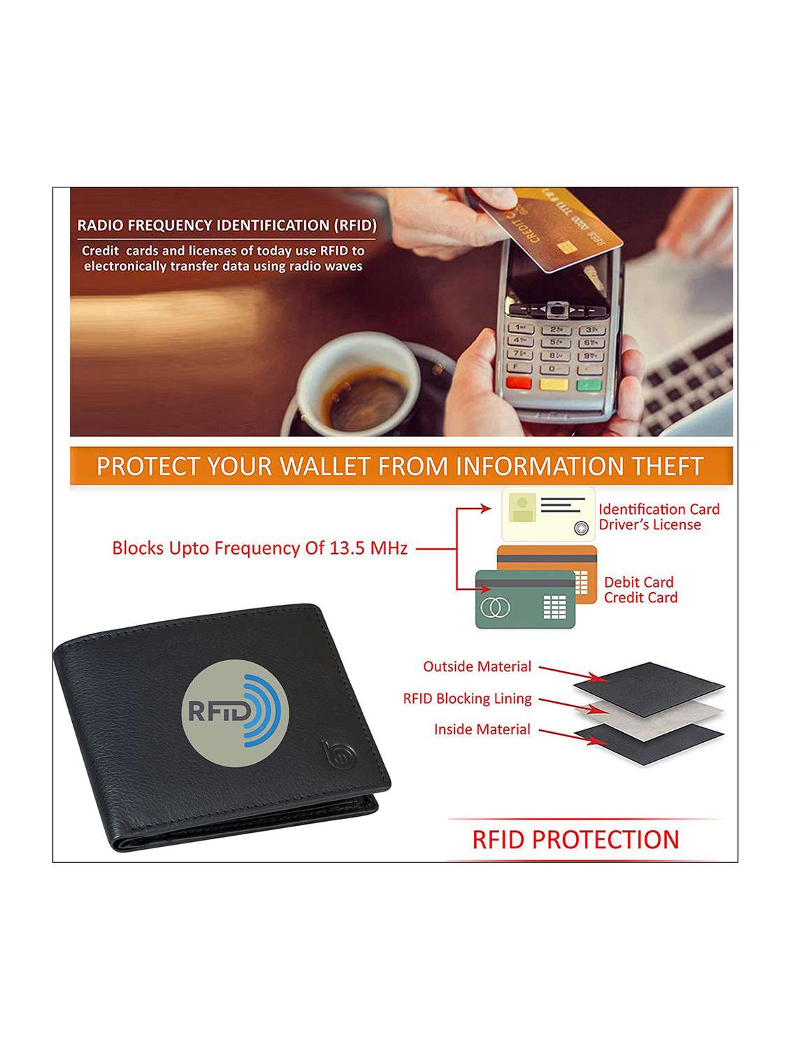 black genuine leather wallet - 21556819 -  Standard Image - 4