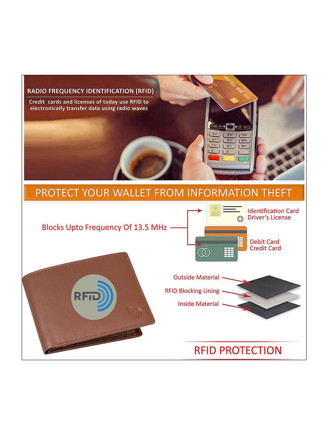 brown genuine leather wallet - 21556821 -  Standard Image - 4