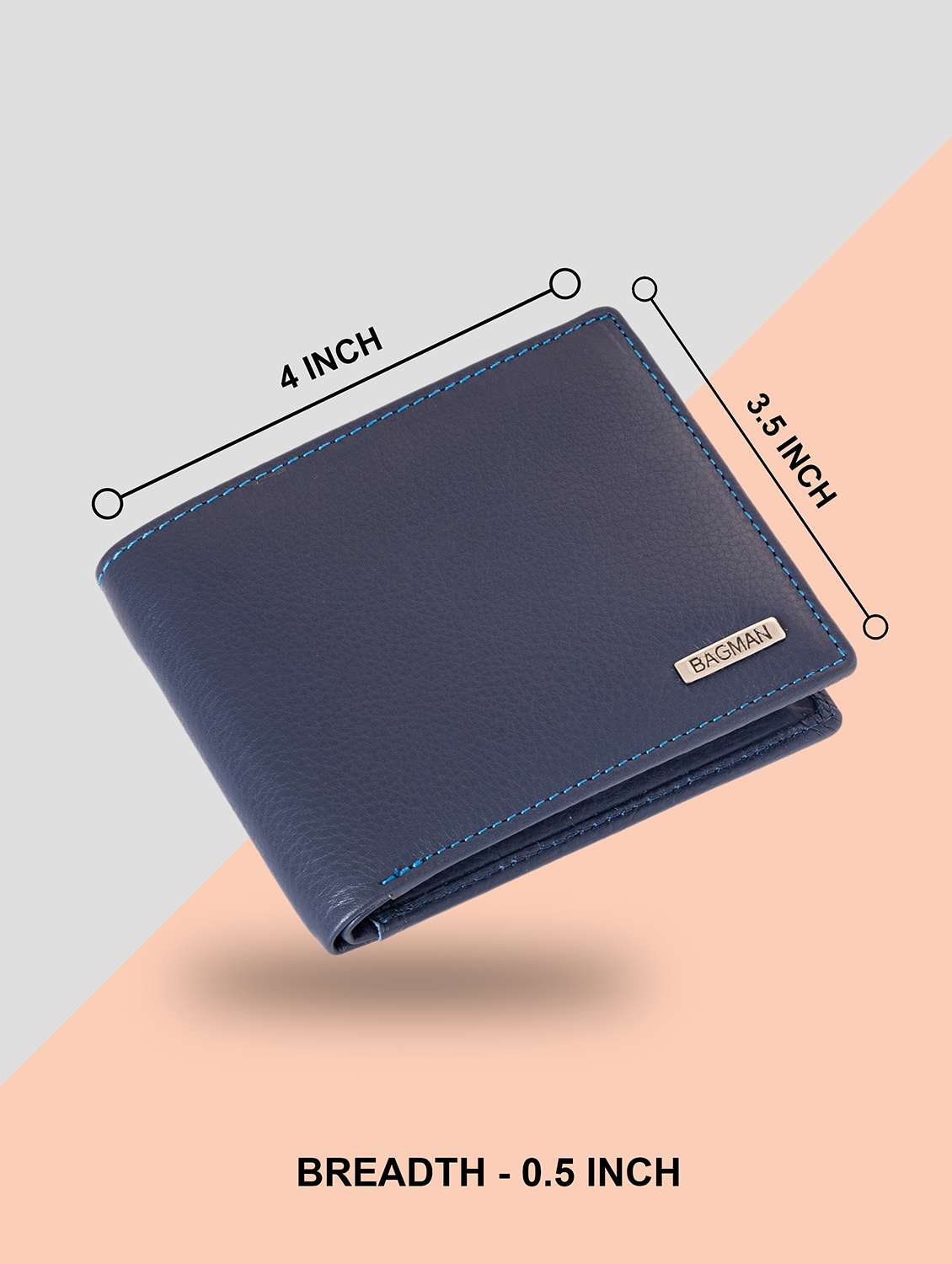 blue genuine leather wallet - 21556825 - Standard Image - 4