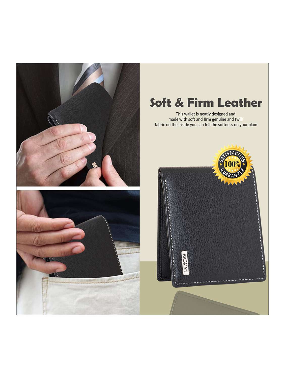 black genuine leather wallet - 21556828 -  Standard Image - 4