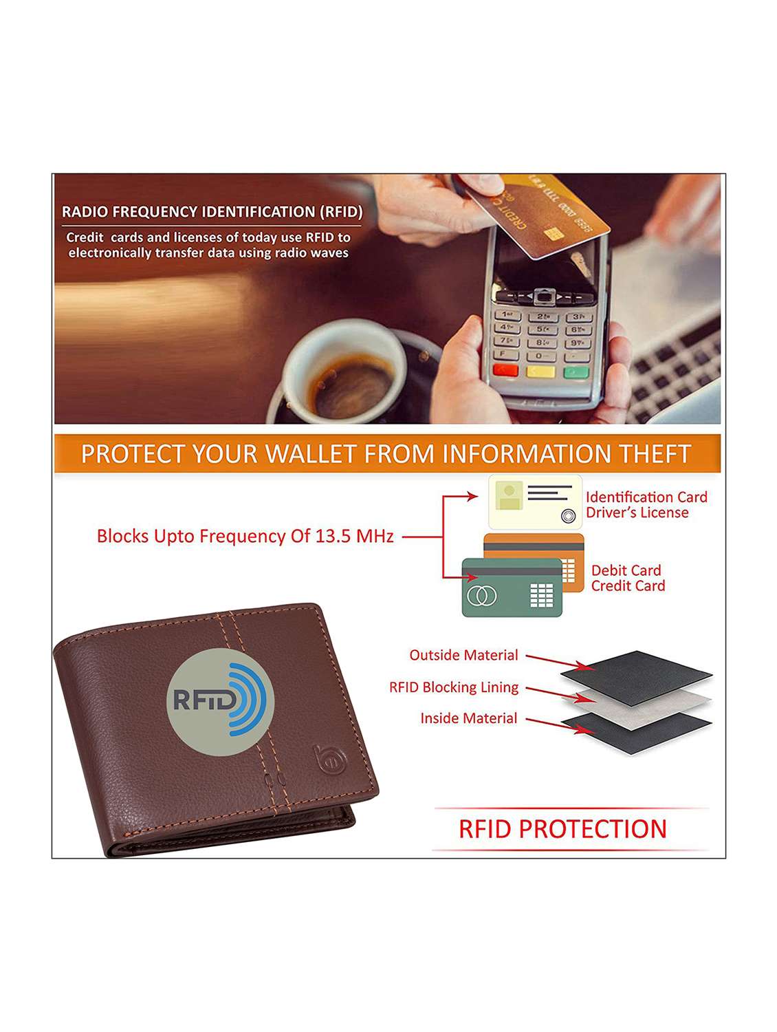 brown genuine leather wallet - 21556853 -  Standard Image - 4