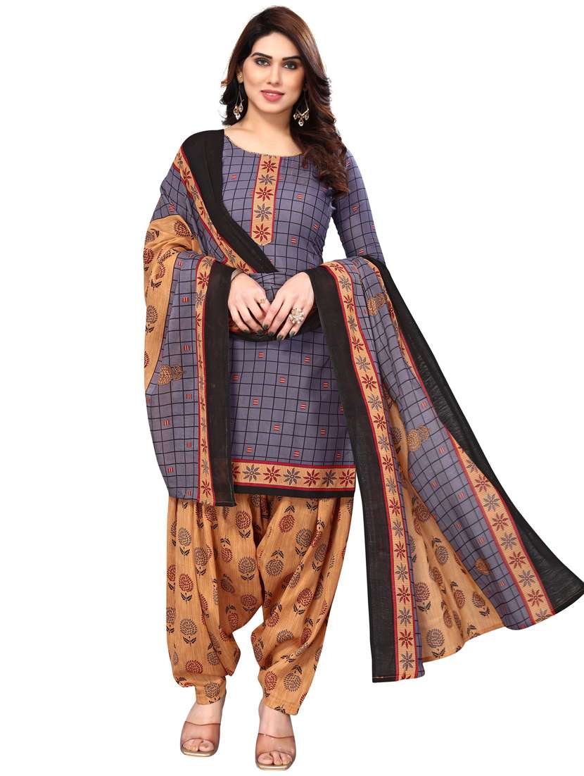 women printed unstitched suit set