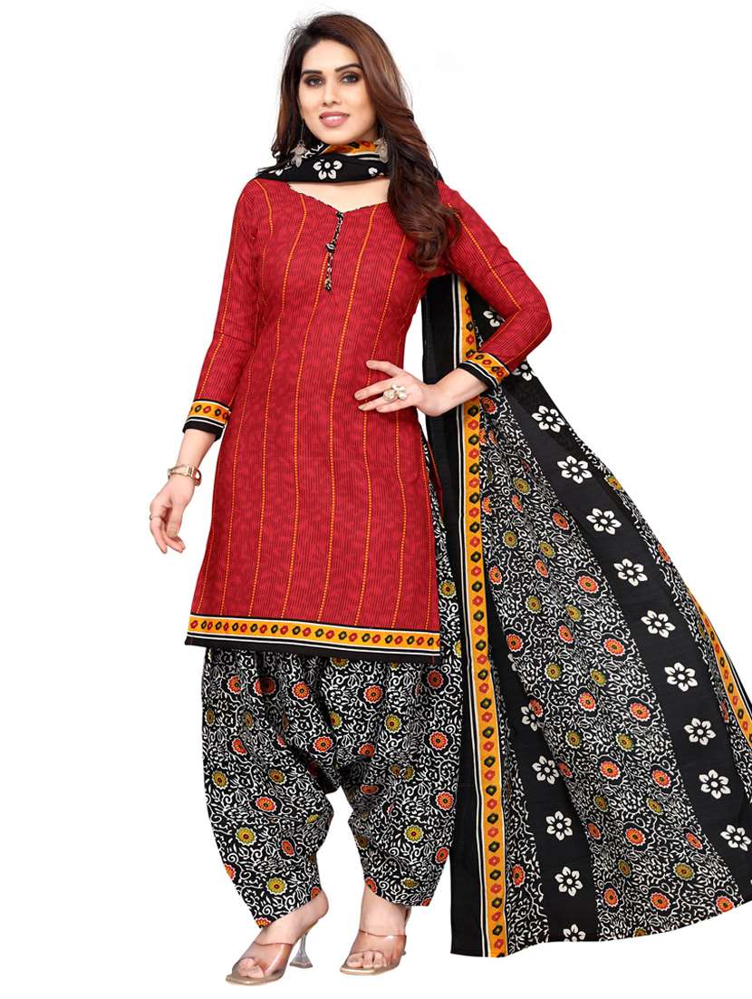 women printed unstitched suit set