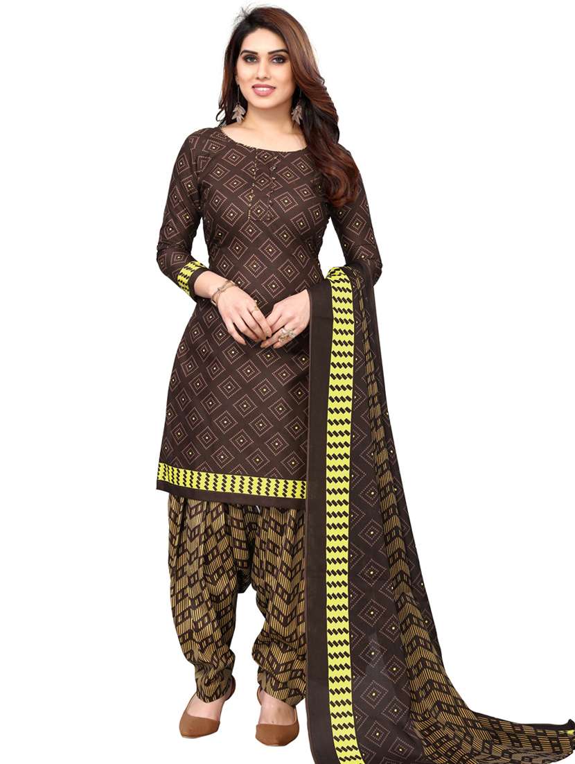 women printed unstitched suit set