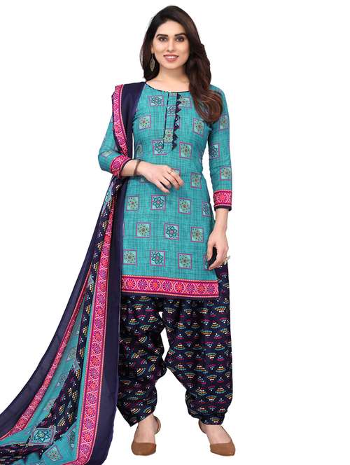women printed unstitched suit set - 21557175 - Standard Image - 0