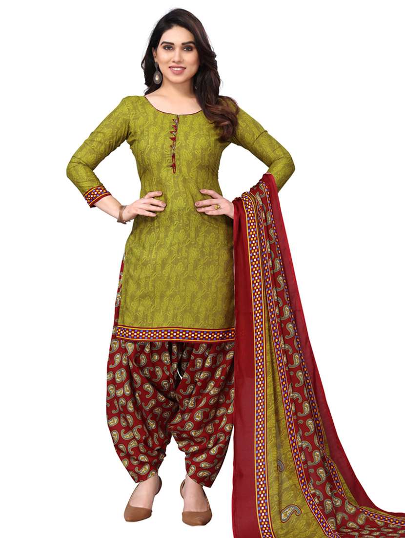 women printed unstitched suit set