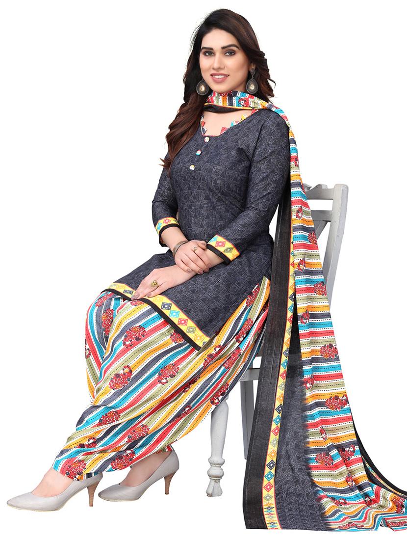 women printed unstitched suit set - 21557180 - Standard Image - 1