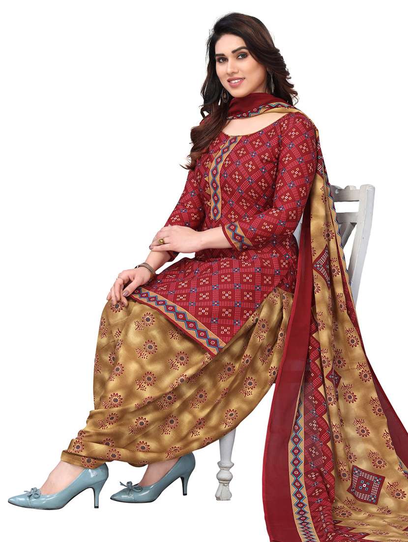 women printed unstitched suit set - 21557183 -  Standard Image - 1