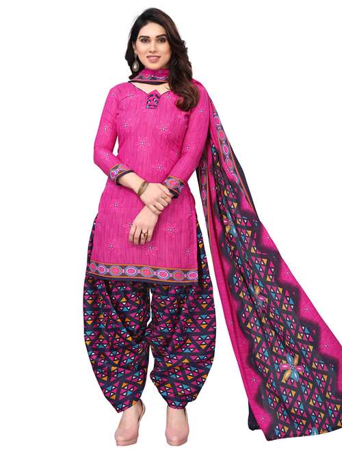 women printed unstitched suit set - 21557184 - Standard Image - 0