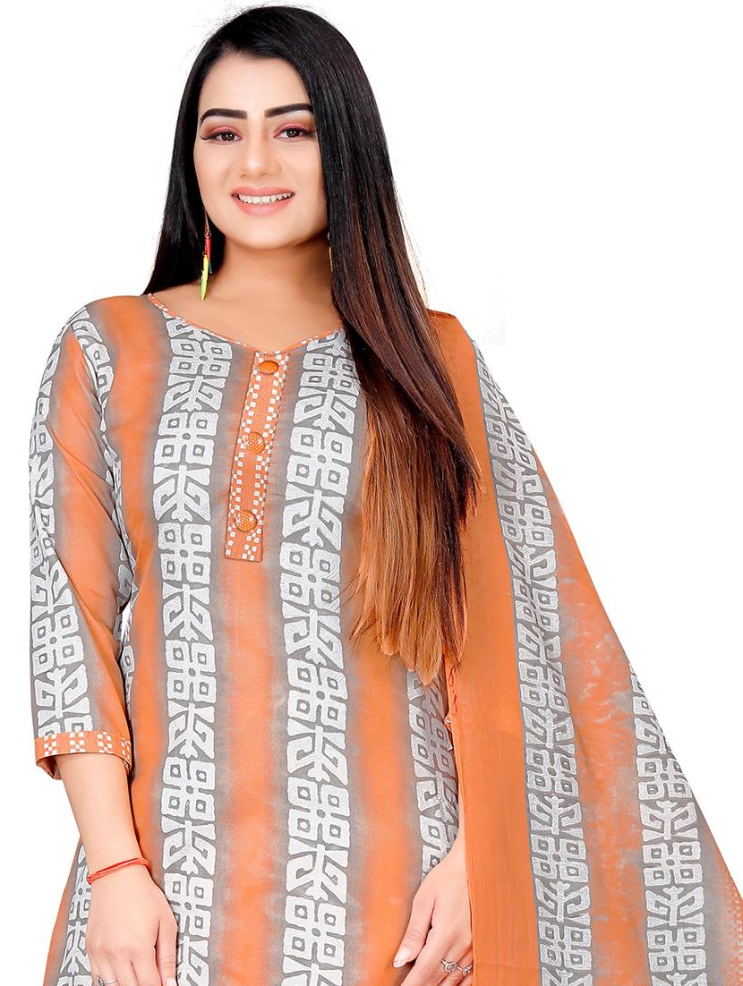 women printed unstitched suit set - 21557188 - Standard Image - 4