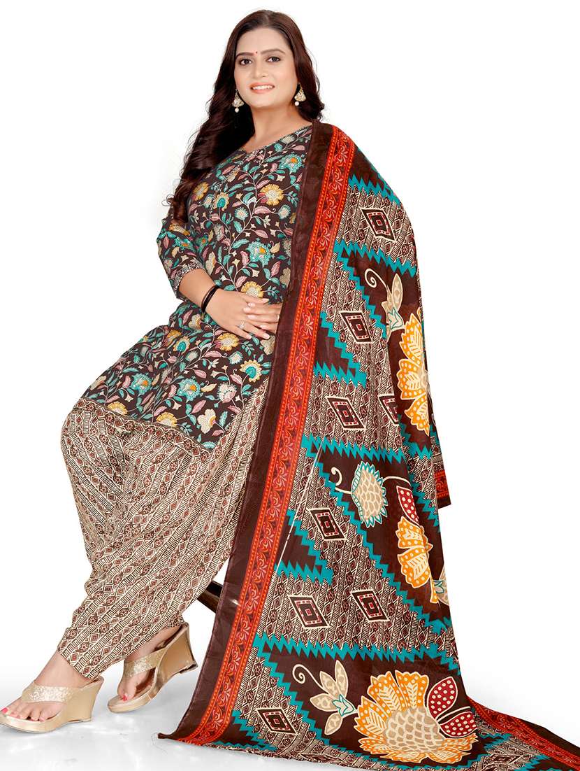 women floral printed unstitched suits - 21557201 -  Standard Image - 1