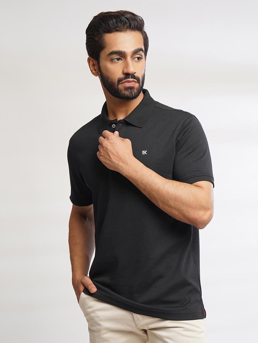 men solid polo neck t-shirt - 21557424 - Standard Image - 1