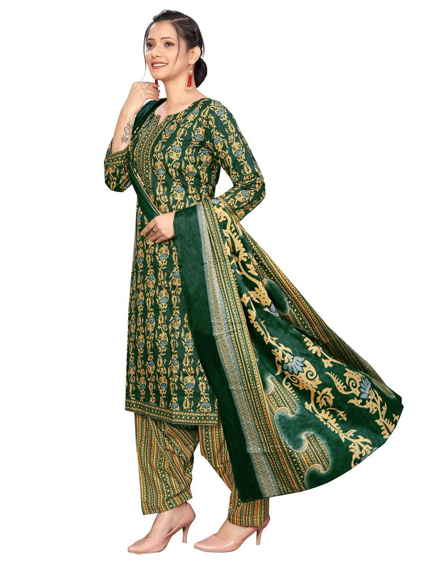 women three quarter sleeve kurta salwar with dupatta set - 21558151 -  Standard Image - 1