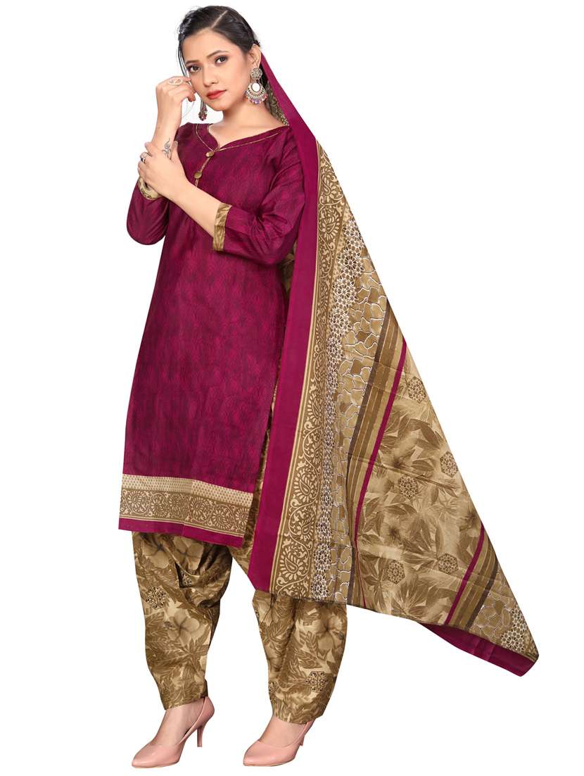 women three quarter sleeve kurta salwar with dupatta set - 21558176 -  Standard Image - 1