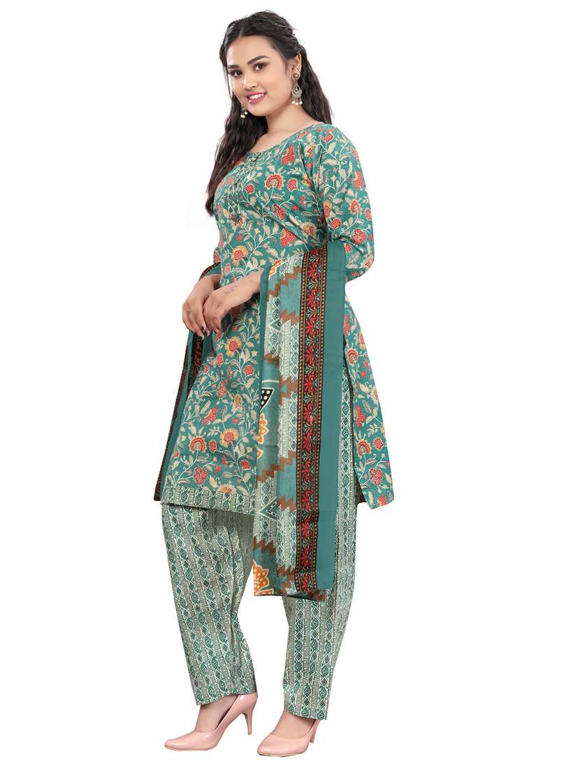 women three quarter sleeve kurta salwar with dupatta set - 21558187 -  Standard Image - 1