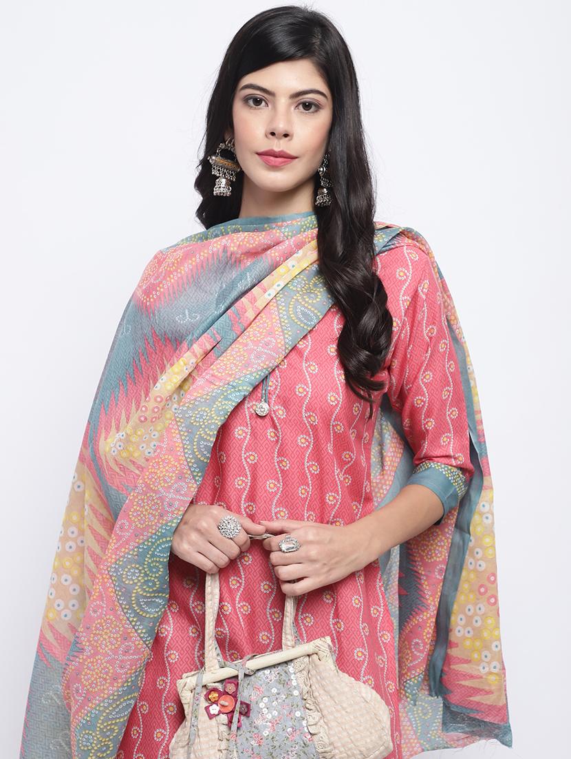 women three quarter sleeve kurta salwar with dupatta set - 21558218 - Standard Image - 4