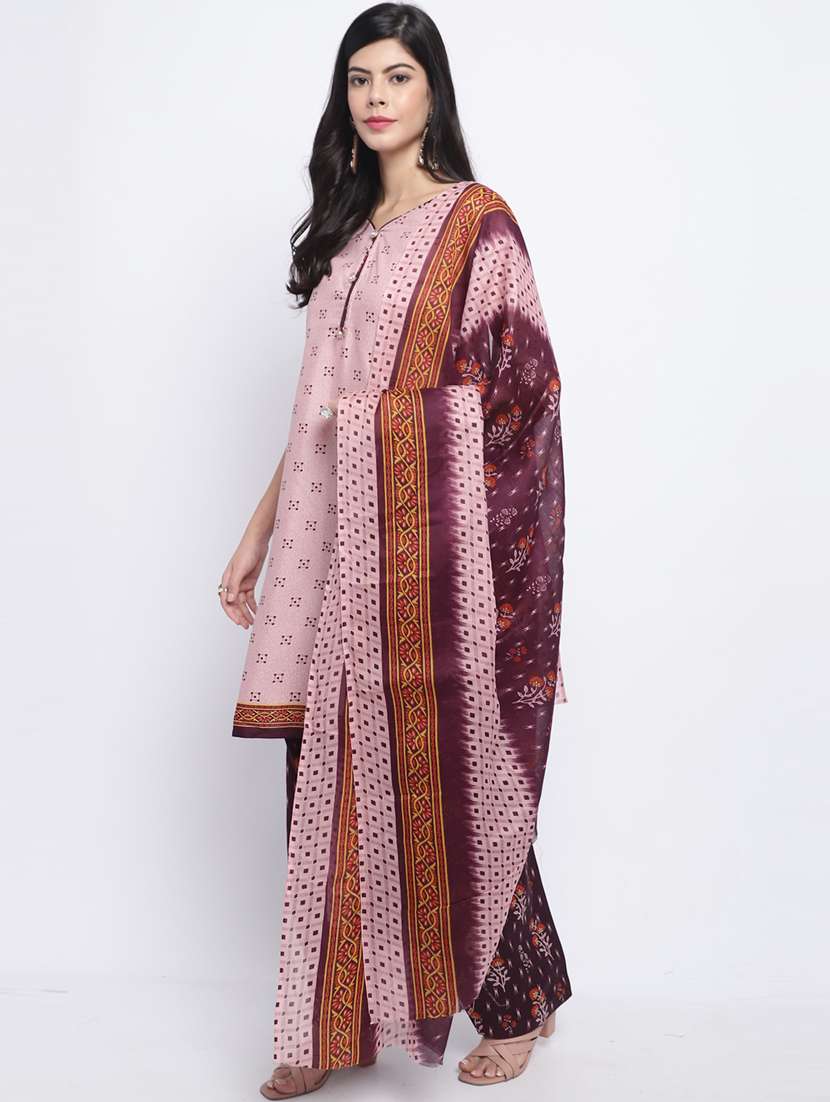 women three quarter sleeve kurta salwar with dupatta set - 21558219 -  Standard Image - 1