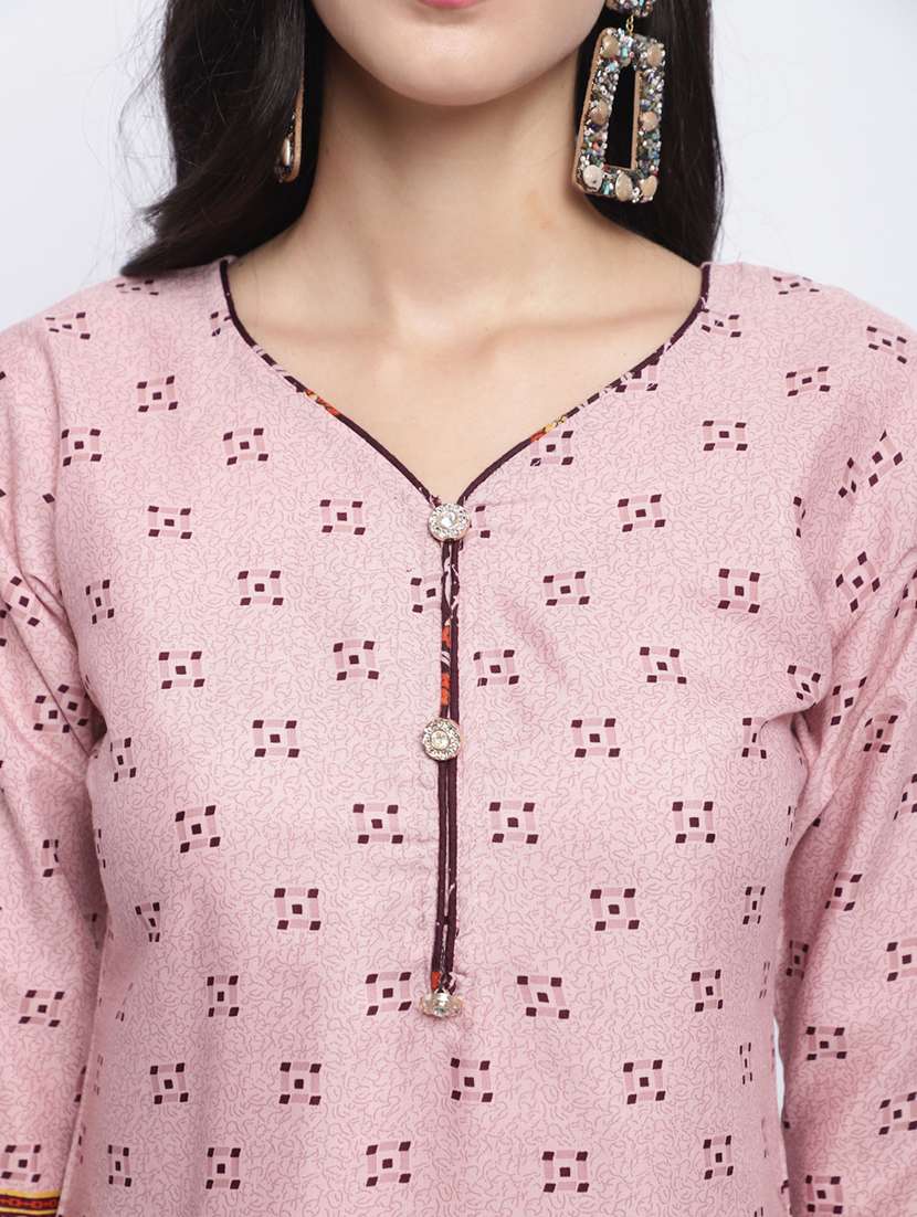 women three quarter sleeve kurta salwar with dupatta set - 21558219 -  Standard Image - 4