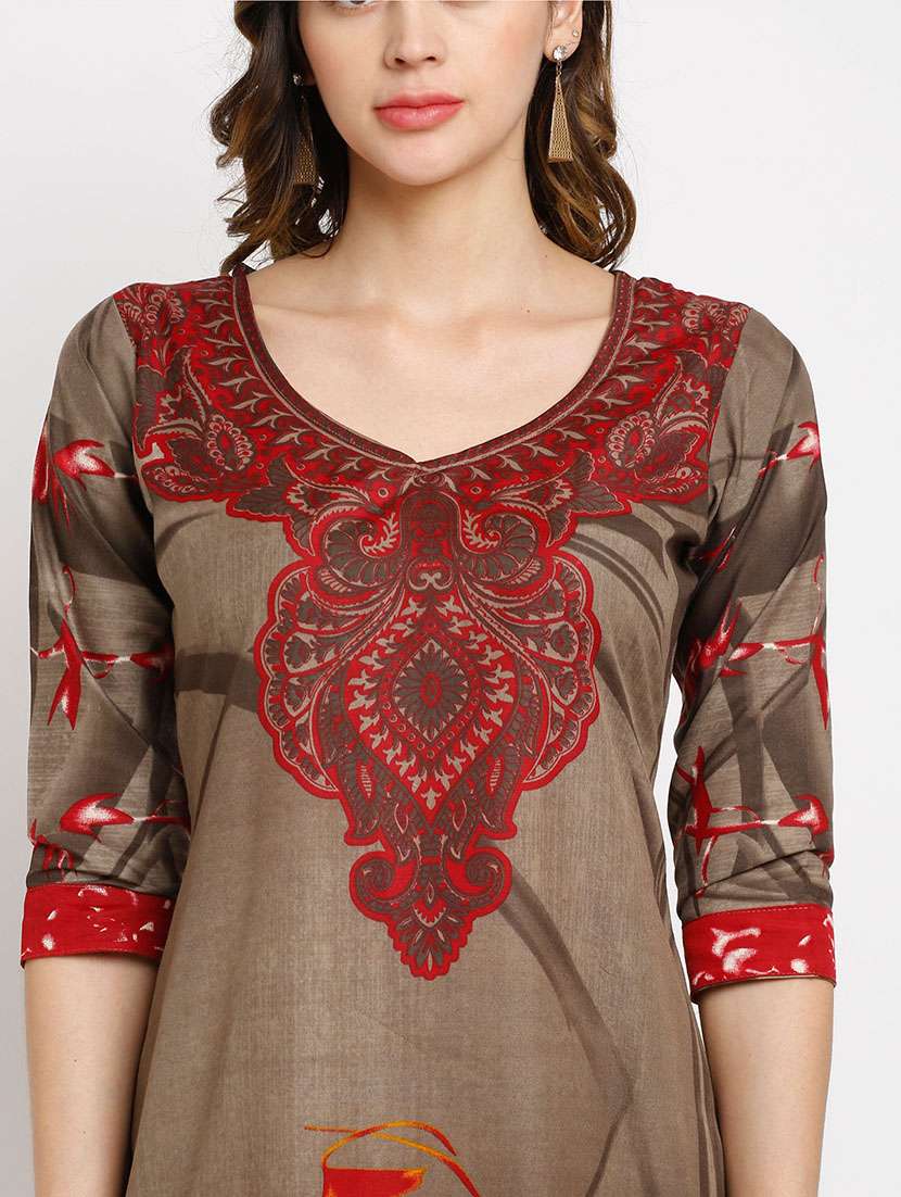 women three quarter sleeve printed suit set - 21558262 -  Standard Image - 4