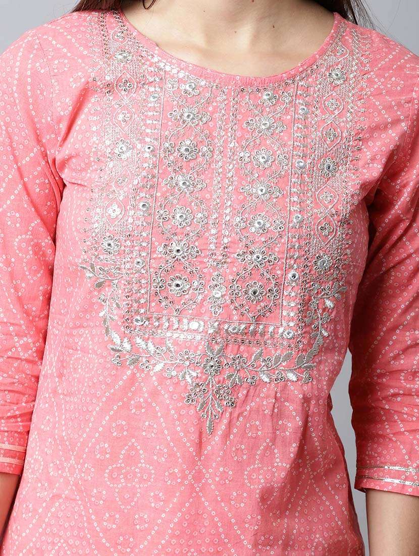 women bandhani printed kurta salwar set with dupatta - 21558277 -  Standard Image - 4